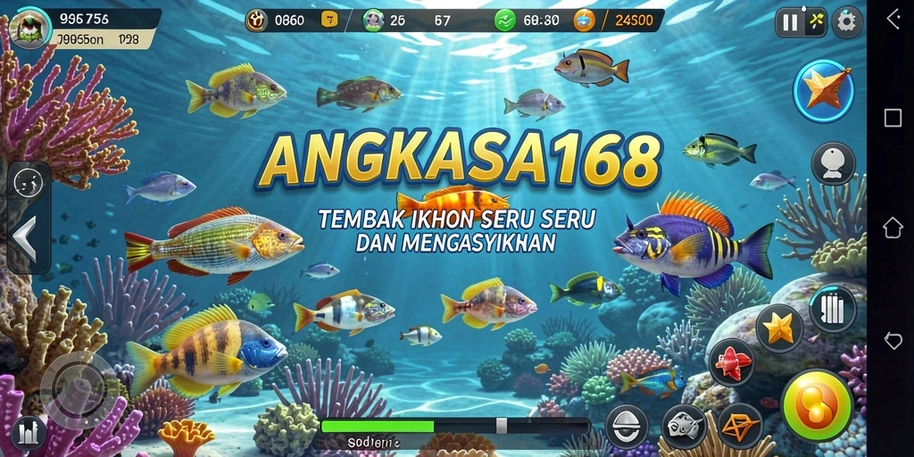 Tampilan menarik dari gameplay Tembak Ikan ANGKASA168.