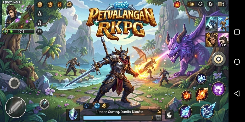 Screenshot dari gameplay <strong>EOS77</strong> menampilkan pertarungan seru dan grafis yang luar biasa.