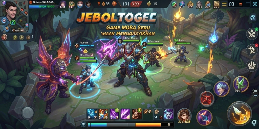 Screenshot gameplay JEBOLTOGEL yang menunjukkan aksi seru di medan perang.